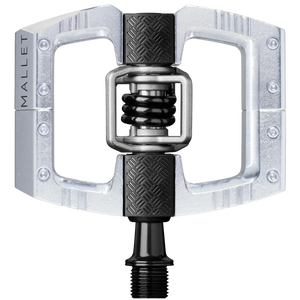 Crank Brothers Mallet DH Pedals - Dual Sided Clipless with Platform, Aluminum, 9/16", High Polish Silver - White Mountain Ski Co